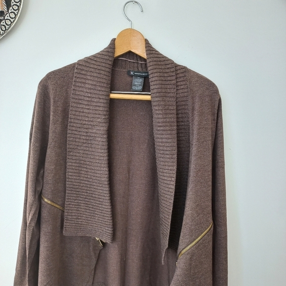Inc Women's Brown Open Front Cardigan Sweater Size L US - Picture 2 of 10